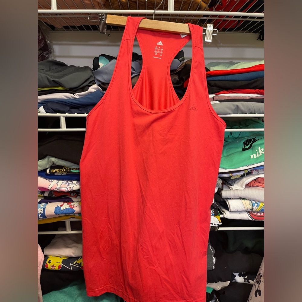 Adidas Red Racerback Sleeveless Tank Top